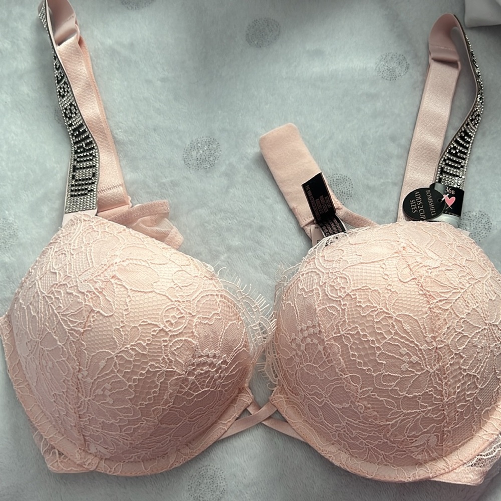 Victoria's Secret Bombshell Push Up Bra, Shine Strap, Bras for Women